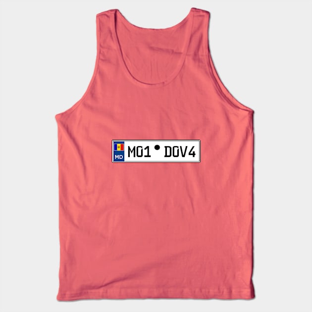 Moldova car registration plate Tank Top by Travellers